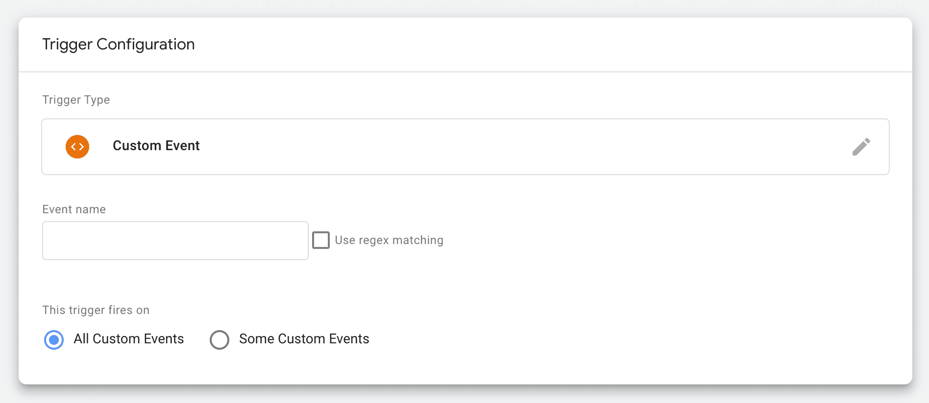 Пользовательский триггер события в Google Tag Manager